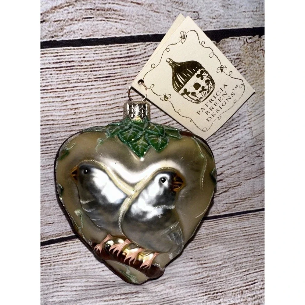 Patricia Breen Two Turtle Doves 12 Days‎ of Christmas Glass Ornament Holiday